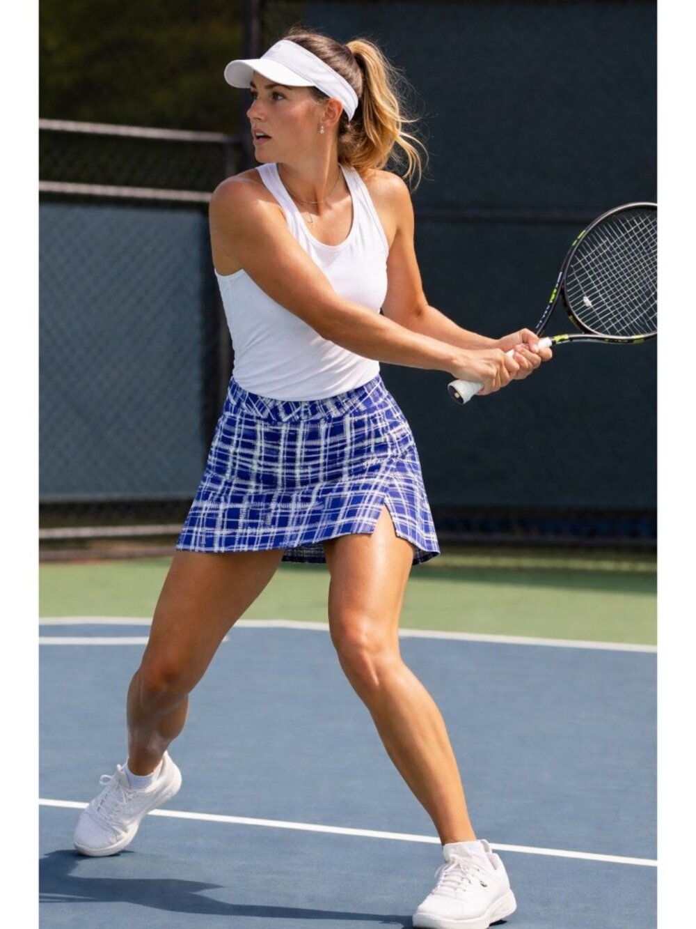Under Armour Performance Skort Purple White Plaid Womens Size 8